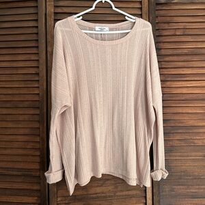 CJLA Dusty Pink Ribbed Tunic Top